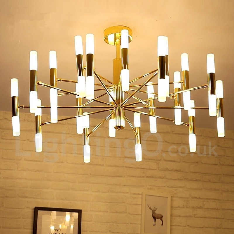 40 Light Golden 2 Tier Modern Contemporary Chandelier Light Lamp