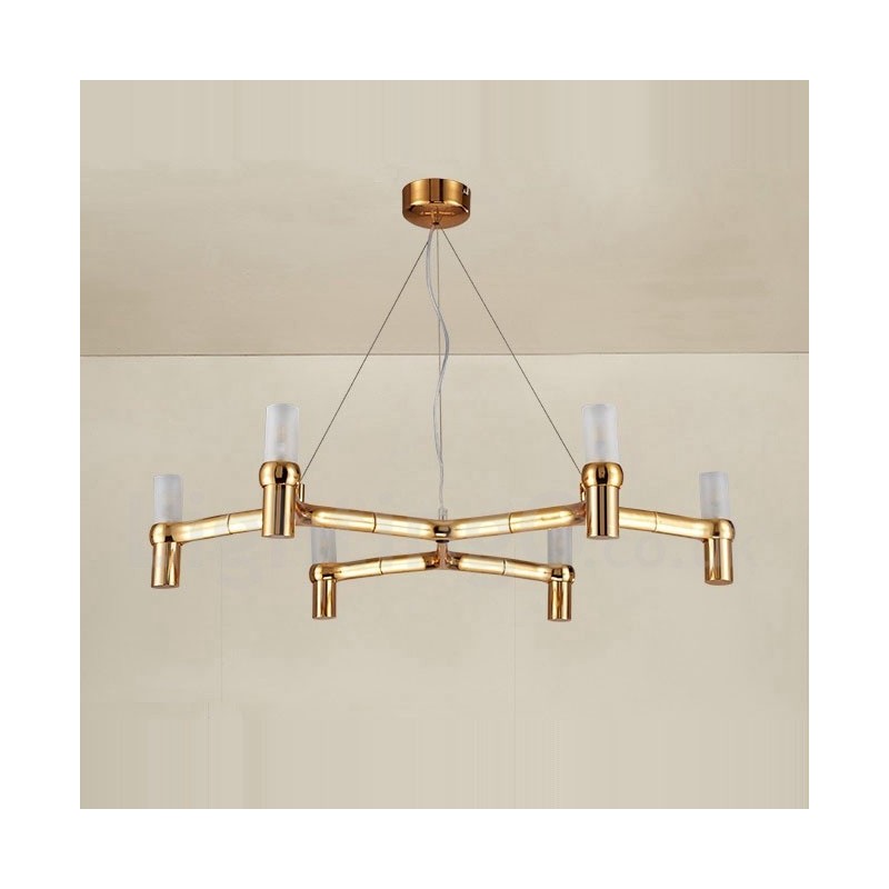 6 Light Single Tier Modern Contemporary Chandelier Lamp Light