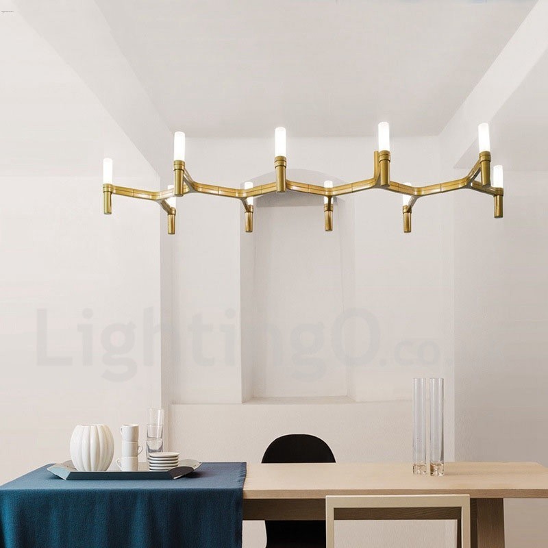 10 Light Single Tier Modern Contemporary Chandelier Lamp Light