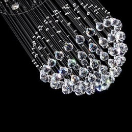 Pendant Light Modern Crystal Chandelier 5 Lights Silver Canpoy Clear Crystal Globe Ceiling Lamps Fixtures