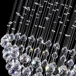 Pendant Light Modern Crystal Chandelier 5 Lights Silver Canpoy Clear Crystal Globe Ceiling Lamps Fixtures