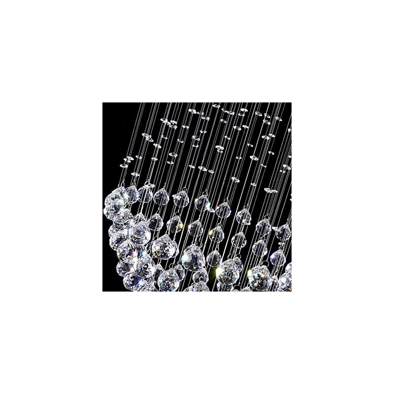 Pendant Light Modern Crystal Chandelier 5 Lights Silver Canpoy Clear Crystal Globe Ceiling Lamps Fixtures