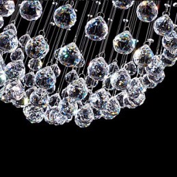 Pendant Light Modern Crystal Chandelier 5 Lights Silver Canpoy Clear Crystal Globe Ceiling Lamps Fixtures