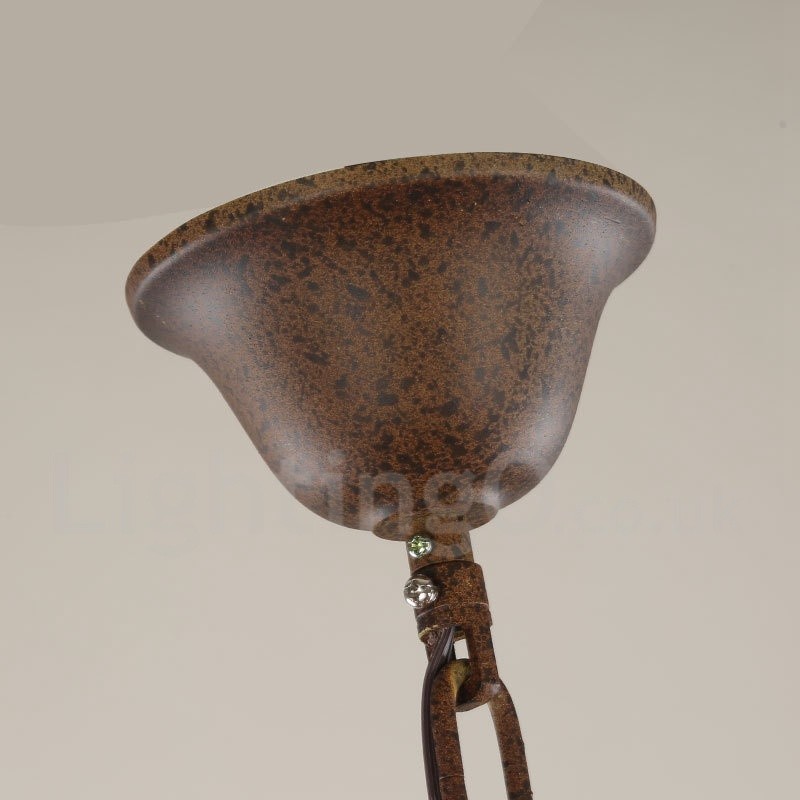 Country Wooden Vintage 6 Light Single Tier Chandelier Light Wood Lamp