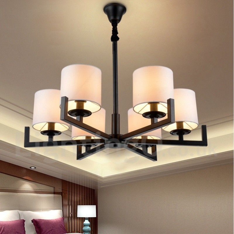 Modern Contemporary 6 Light Single Tier Chandelier Lamp Light