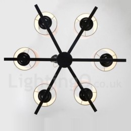 Modern Contemporary 6 Light Single Tier Chandelier Lamp Light