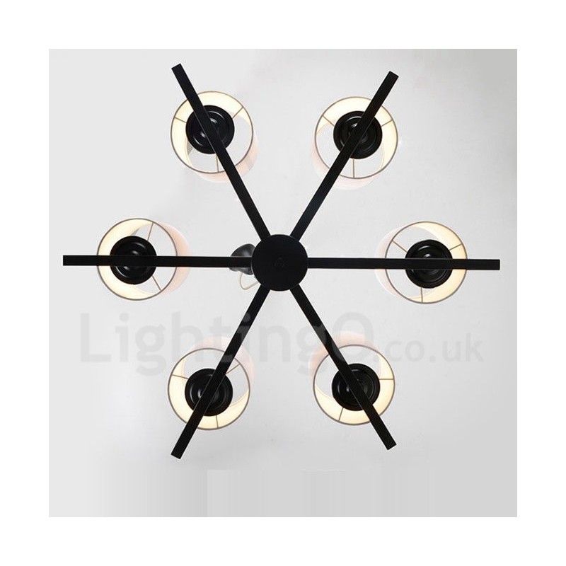 Modern Contemporary 6 Light Single Tier Chandelier Lamp Light