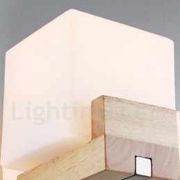 Wooden Modern Contemporary 5 Light Single Tier Chandelier Lamp