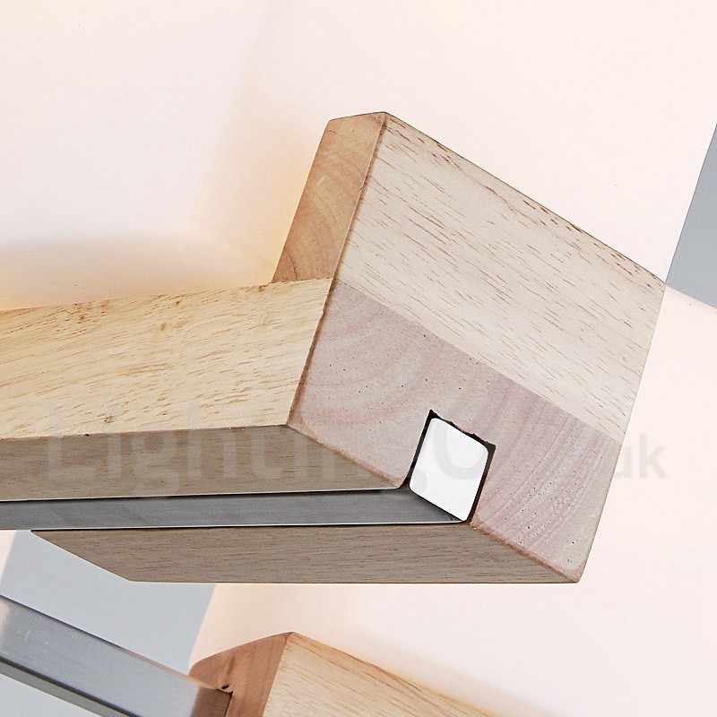 Wooden Modern Contemporary 5 Light Single Tier Chandelier Lamp