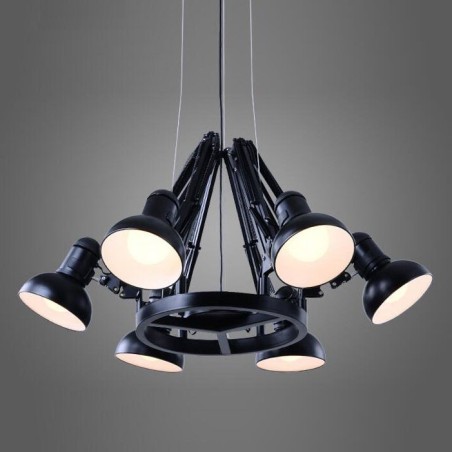 6 Light Modern Contemporary Single Tier Chandelier Lamp Light