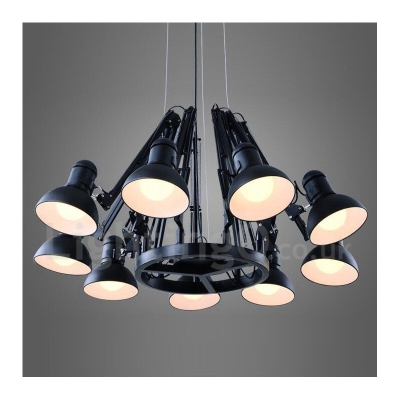 9 Light Modern Contemporary Single Tier Chandelier Lamp Light