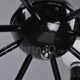 Black Retro Vintage Metal 8 Light Single Tier Chandelier Light