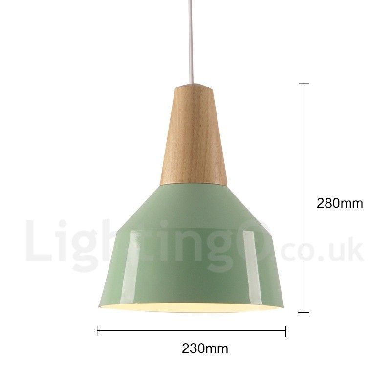 1 Light Modern Contemporary Wood Pendant Light
