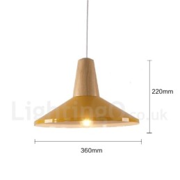 1 Light Modern Contemporary Wood Pendant Light