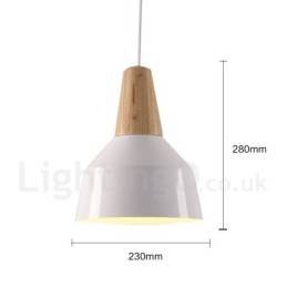 1 Light Modern Contemporary Wood Pendant Light
