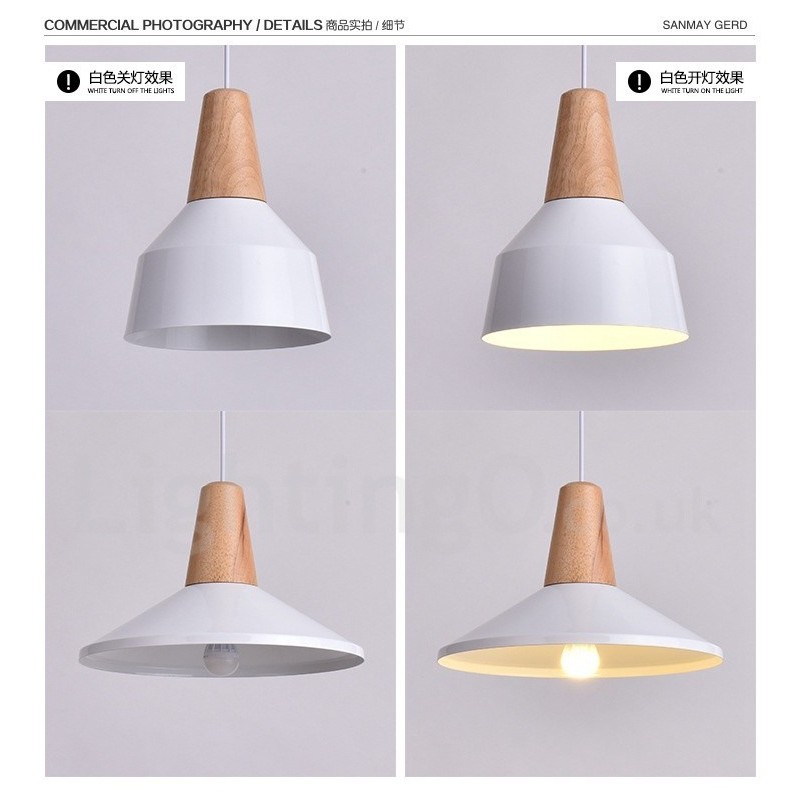 1 Light Modern Contemporary Wood Pendant Light
