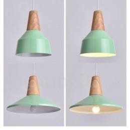 1 Light Modern Contemporary Wood Pendant Light
