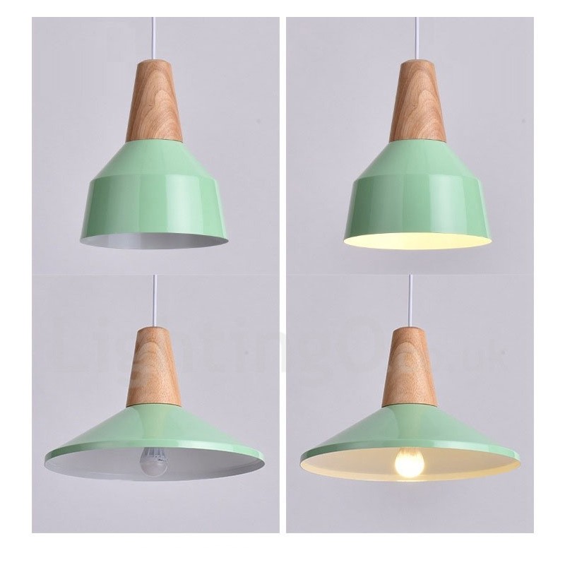 1 Light Modern Contemporary Wood Pendant Light