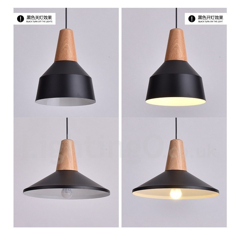 1 Light Modern Contemporary Wood Pendant Light