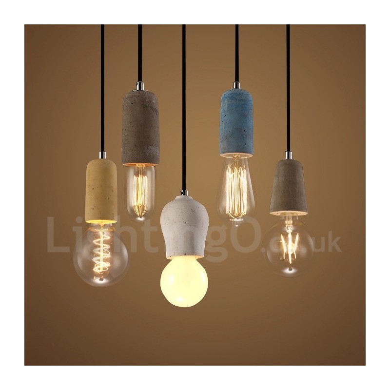 1 Light Rustic Lodge Concrte Pendant Light