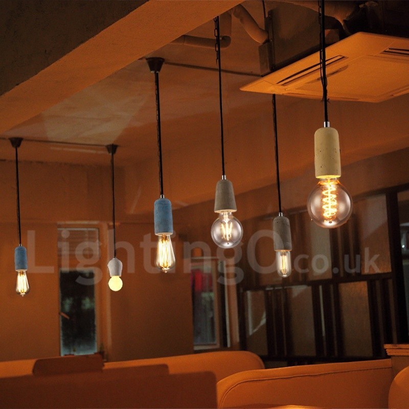 1 Light Rustic Lodge Concrte Pendant Light