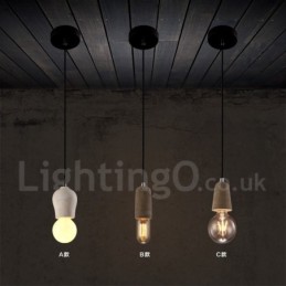 1 Light Rustic Lodge Concrte Pendant Light