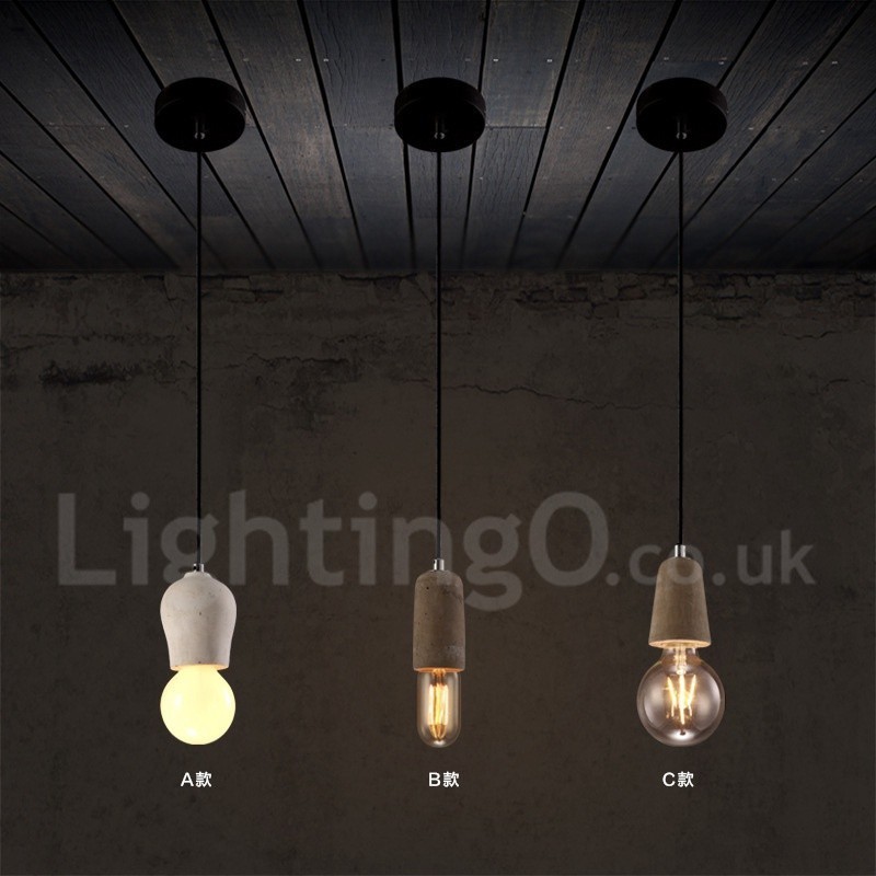 1 Light Rustic Lodge Concrte Pendant Light