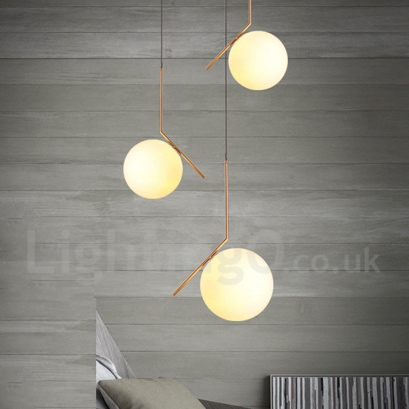 1 Light Modern Contemporary Pendant Light with Glass Shade