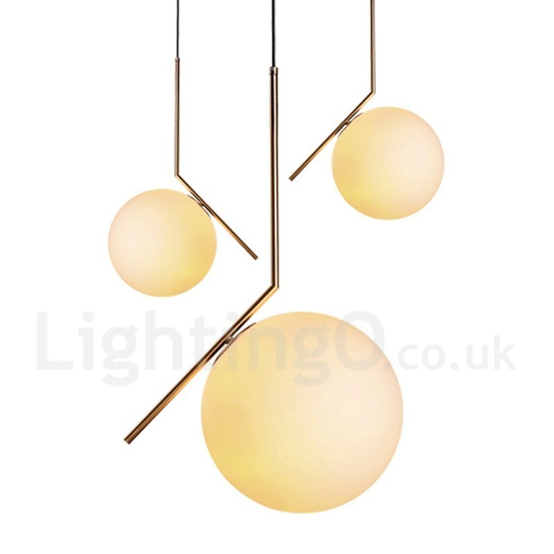 1 Light Modern Contemporary Pendant Light with Glass Shade