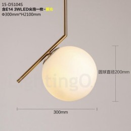 1 Light Modern Contemporary Pendant Light with Glass Shade