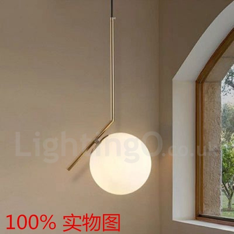 1 Light Modern Contemporary Pendant Light with Glass Shade