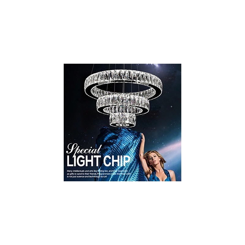 Crystal Chandelier Lights Modern Lighting Three Rings D305070 K9 Large Crystal Ceiling Light Fixtures
