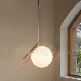 1 Light Modern Contemporary Pendant Light with Glass Shade