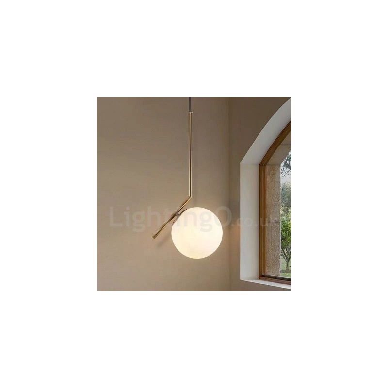 1 Light Modern Contemporary Pendant Light with Glass Shade