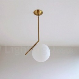 1 Light Modern Contemporary Pendant Light with Glass Shade