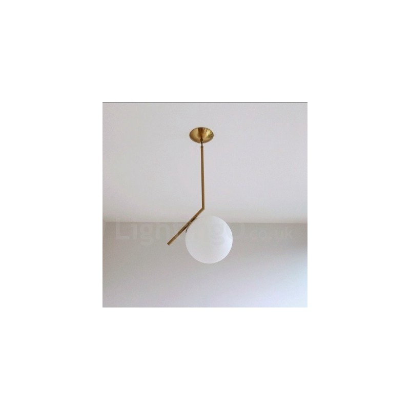 1 Light Modern Contemporary Pendant Light with Glass Shade