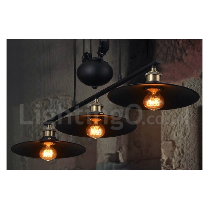 3 Light Country Vintage Metal Pendant Light