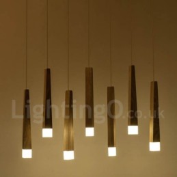 1 Light Modern Contemporary Wood Pendant Light