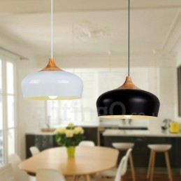 1 Light Modern Contemporary Wood Pendant Light
