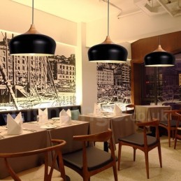 1 Light Modern Contemporary Wood Pendant Light