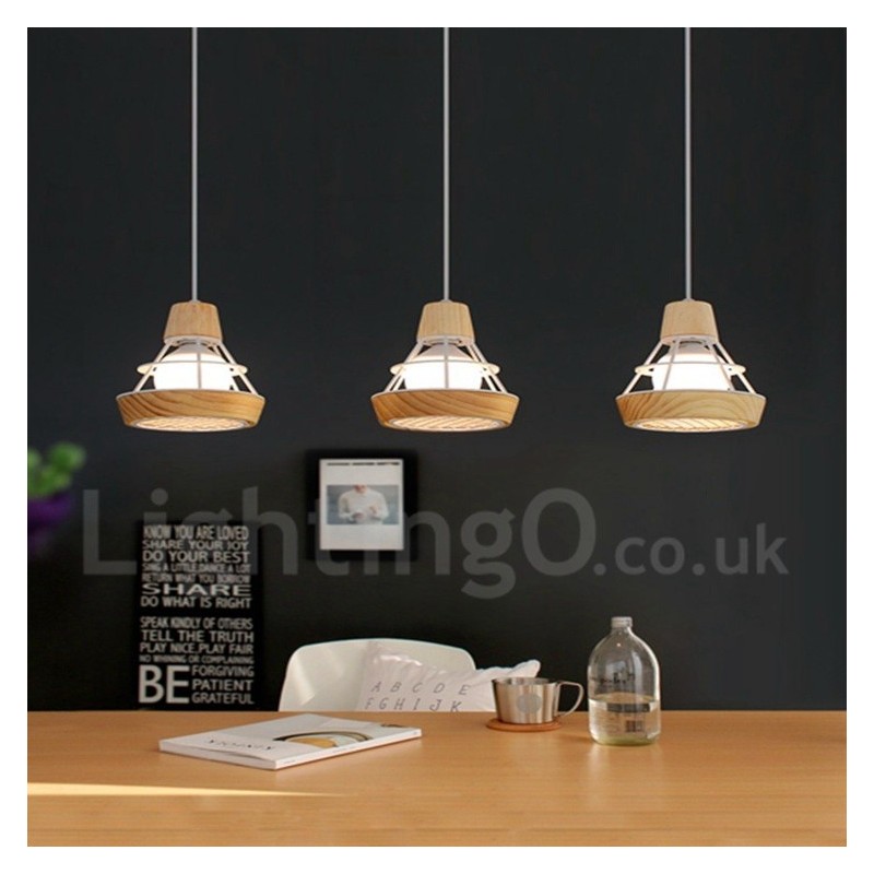 Dining Metal Wooden Pendant Light