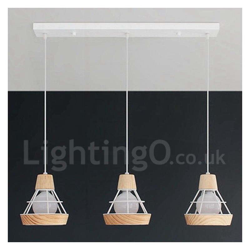 Dining Metal Wooden Pendant Light