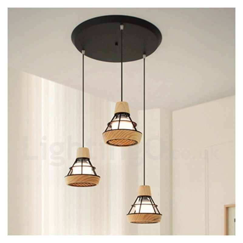 Dining Metal Wooden Pendant Light