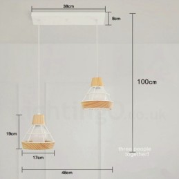 Dining Metal Wooden Pendant Light