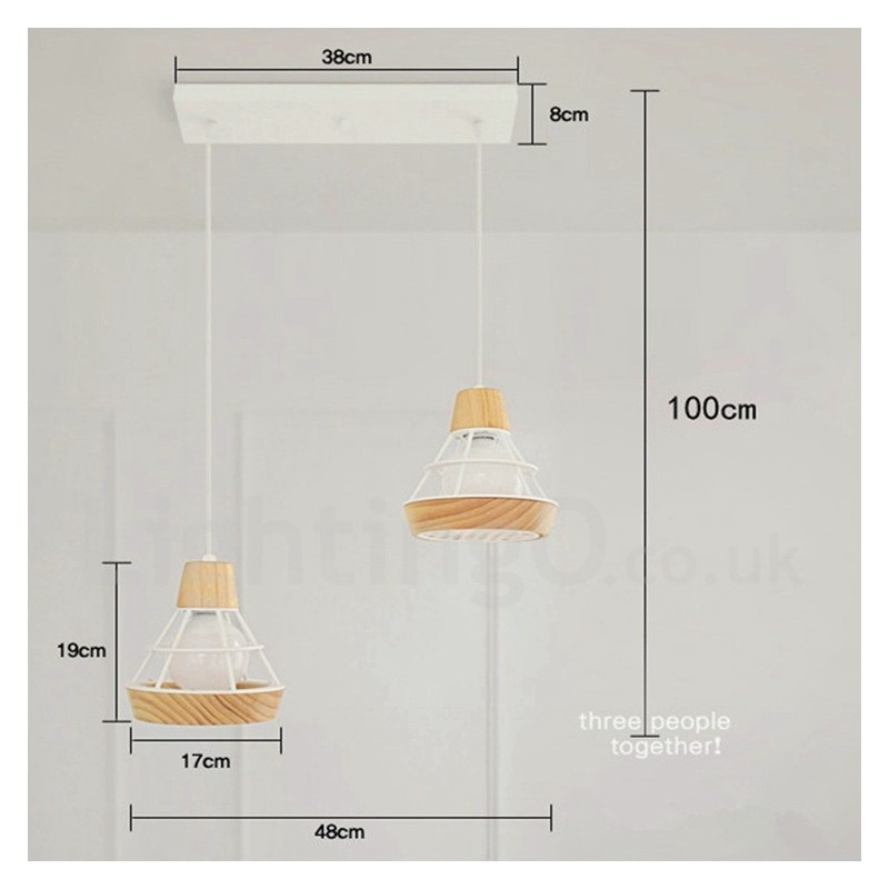 Dining Metal Wooden Pendant Light