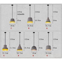 1 Light Vintage Concrte Pendant Light