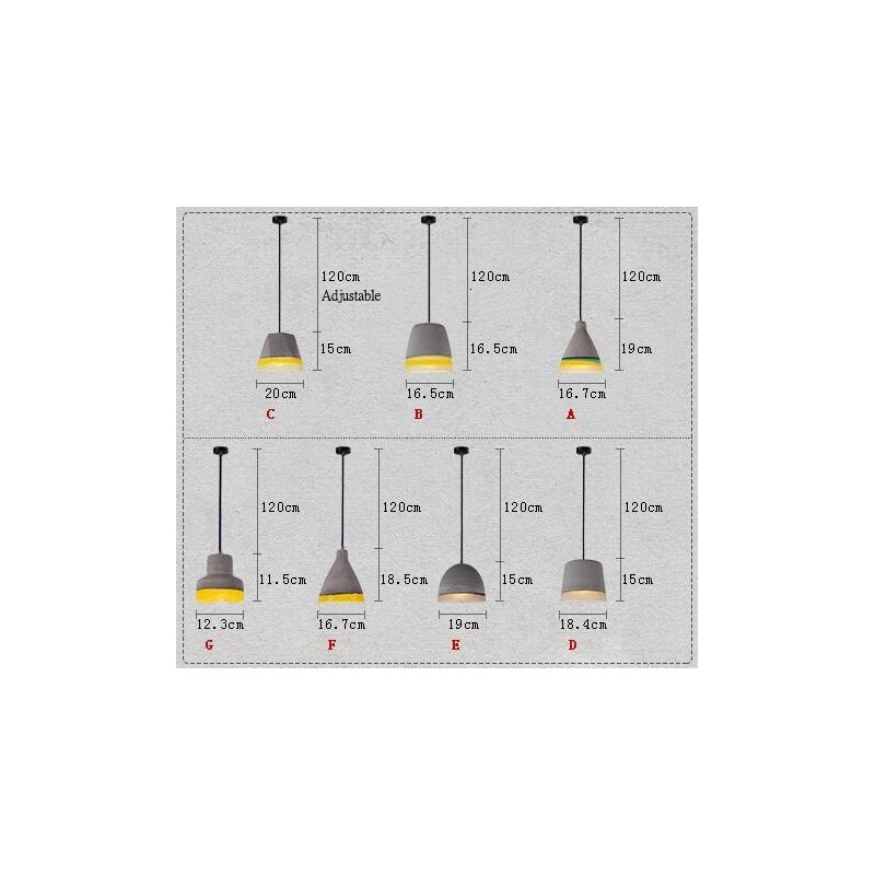 1 Light Vintage Concrte Pendant Light