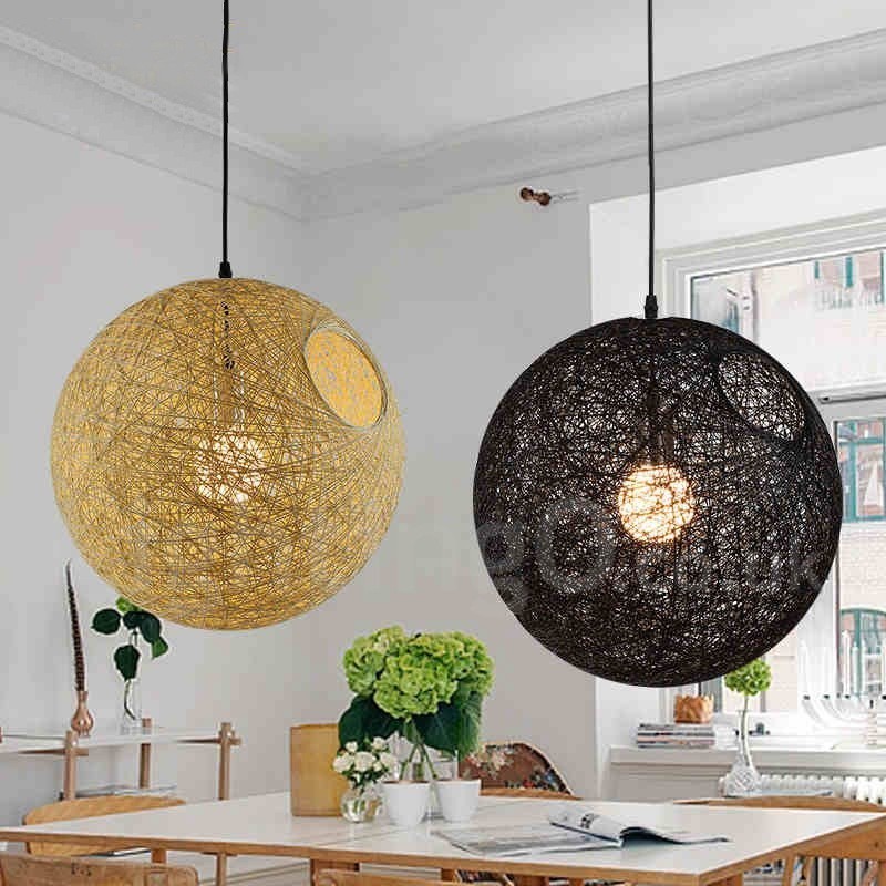Modern Contemporary Bamboo Rattan Pendant Light
