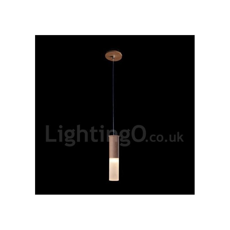 Modern Contemporary One Light Wooden Pendant Light