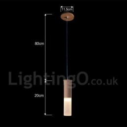 Modern Contemporary One Light Wooden Pendant Light